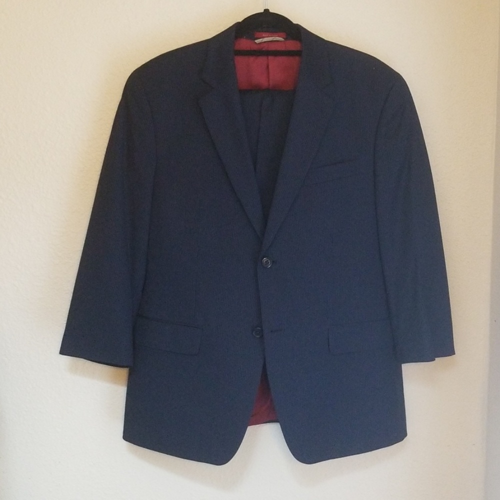 Michael Kors Blue Pinstripe Suit 40S 33W